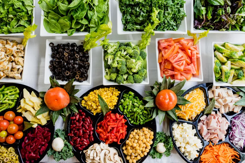 Vegetables in different colors. Photo.